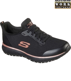 Picture of Skechers Squad Black/Rose Gold Trainers